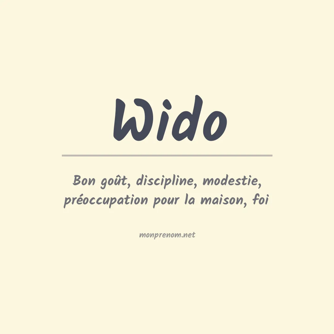 Signification du Prénom Wido