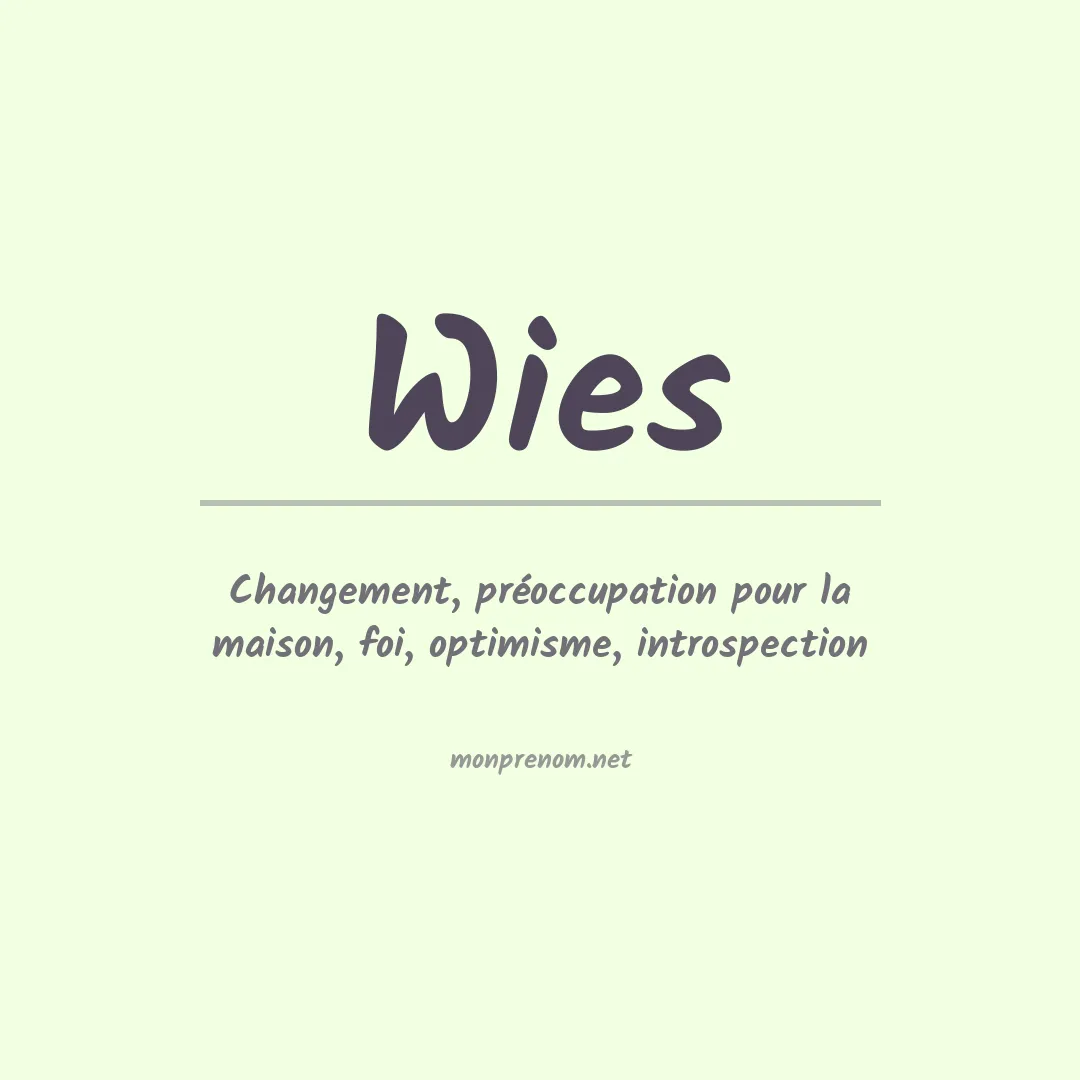 Signification du Prénom Wies