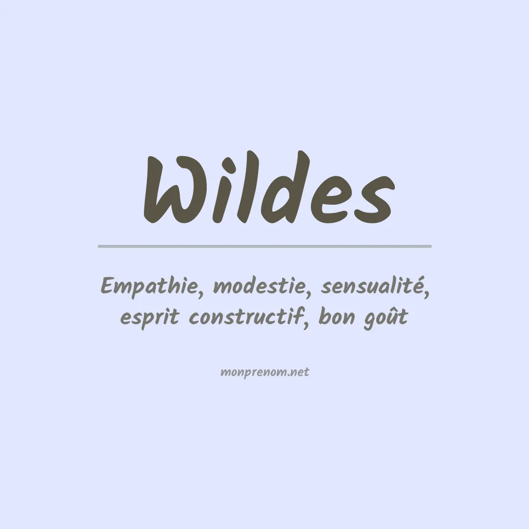 Signification du Prénom Wildes