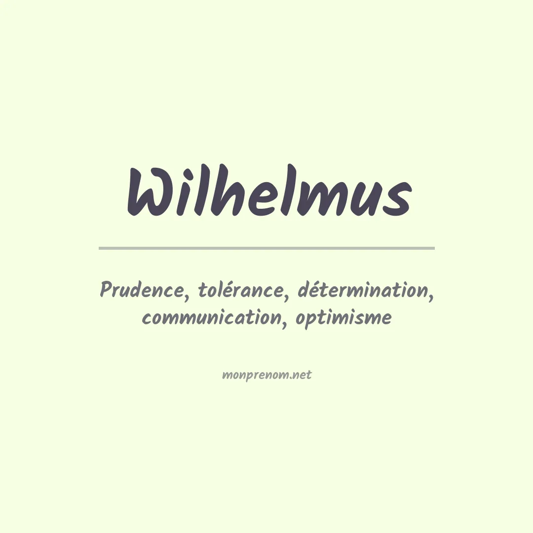 Signification du Prénom Wilhelmus Signification du Prénom Wilhelmus