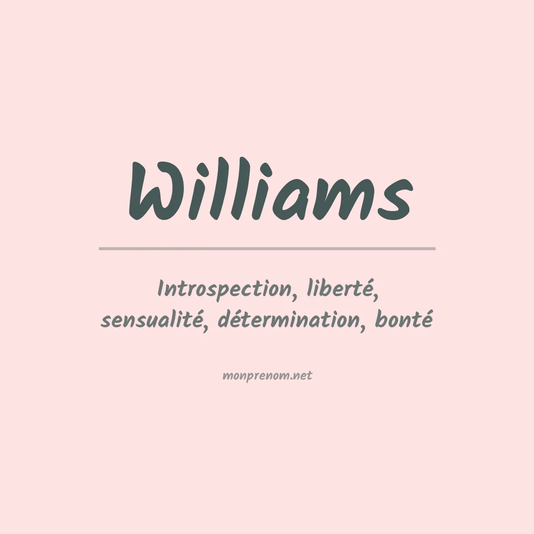 Signification du Prénom Williams