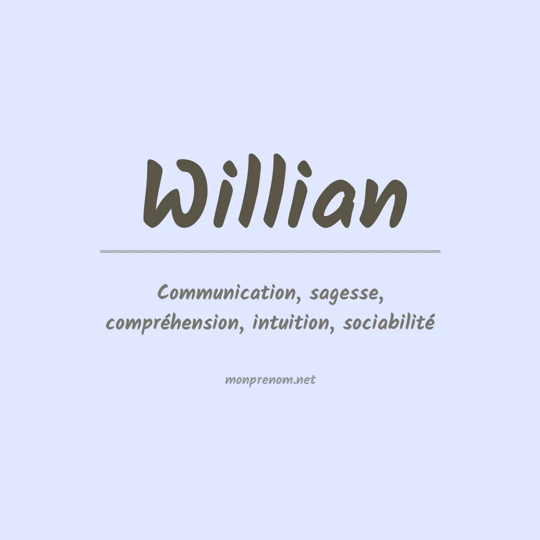 Signification du Prénom Willian Signification du Prénom Willian