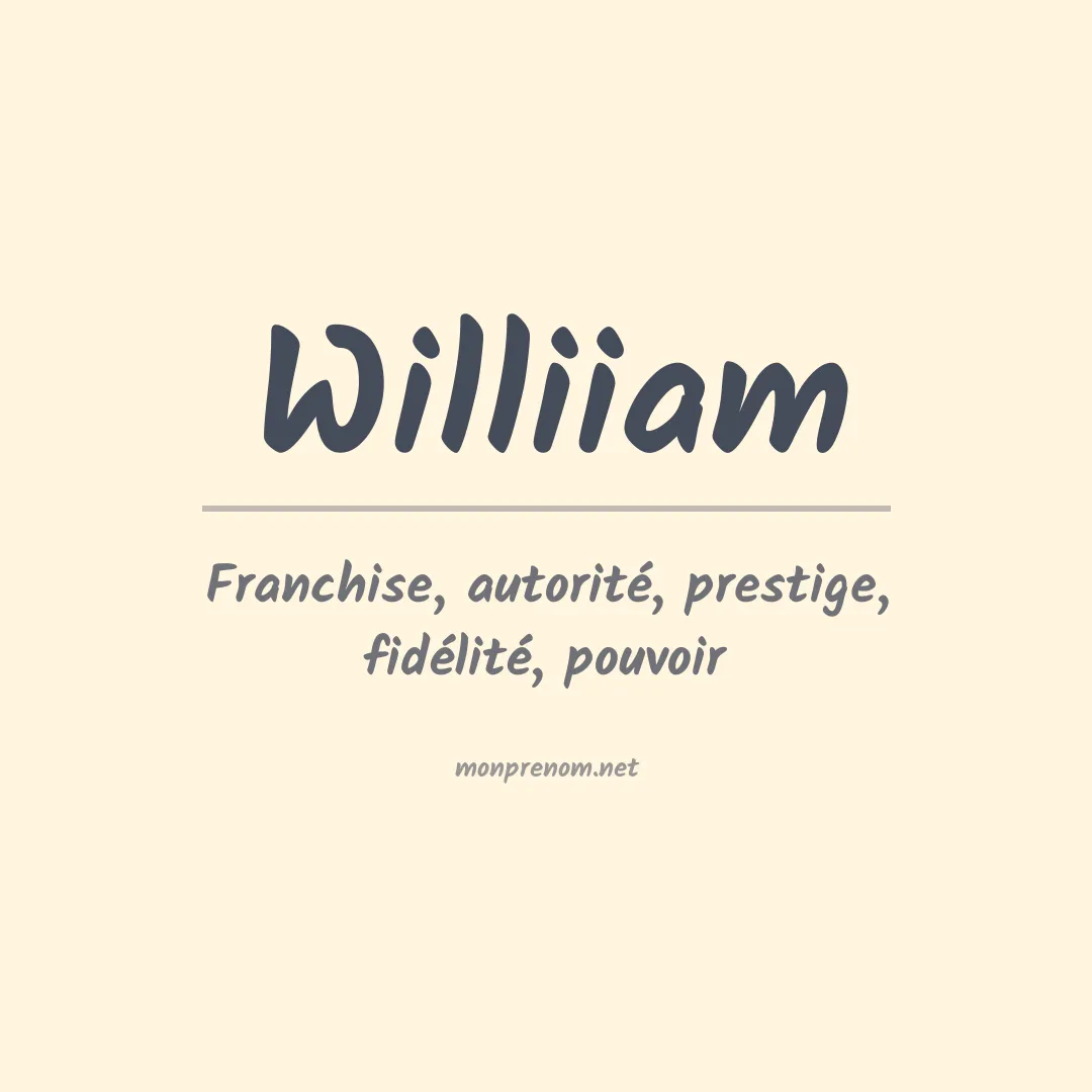 Signification du Prénom Williiam Signification du Prénom Williiam