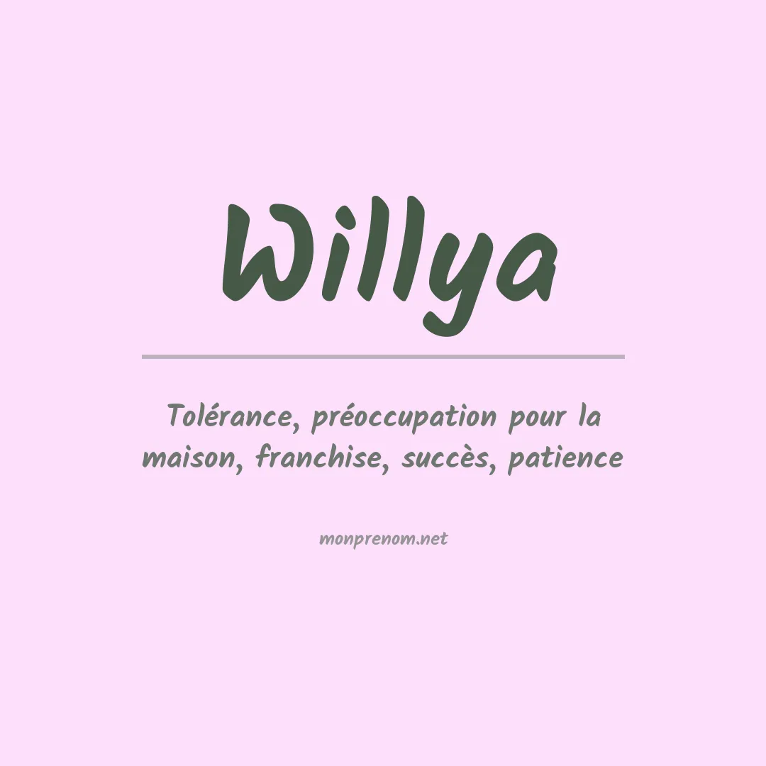 Signification du Prénom Willya