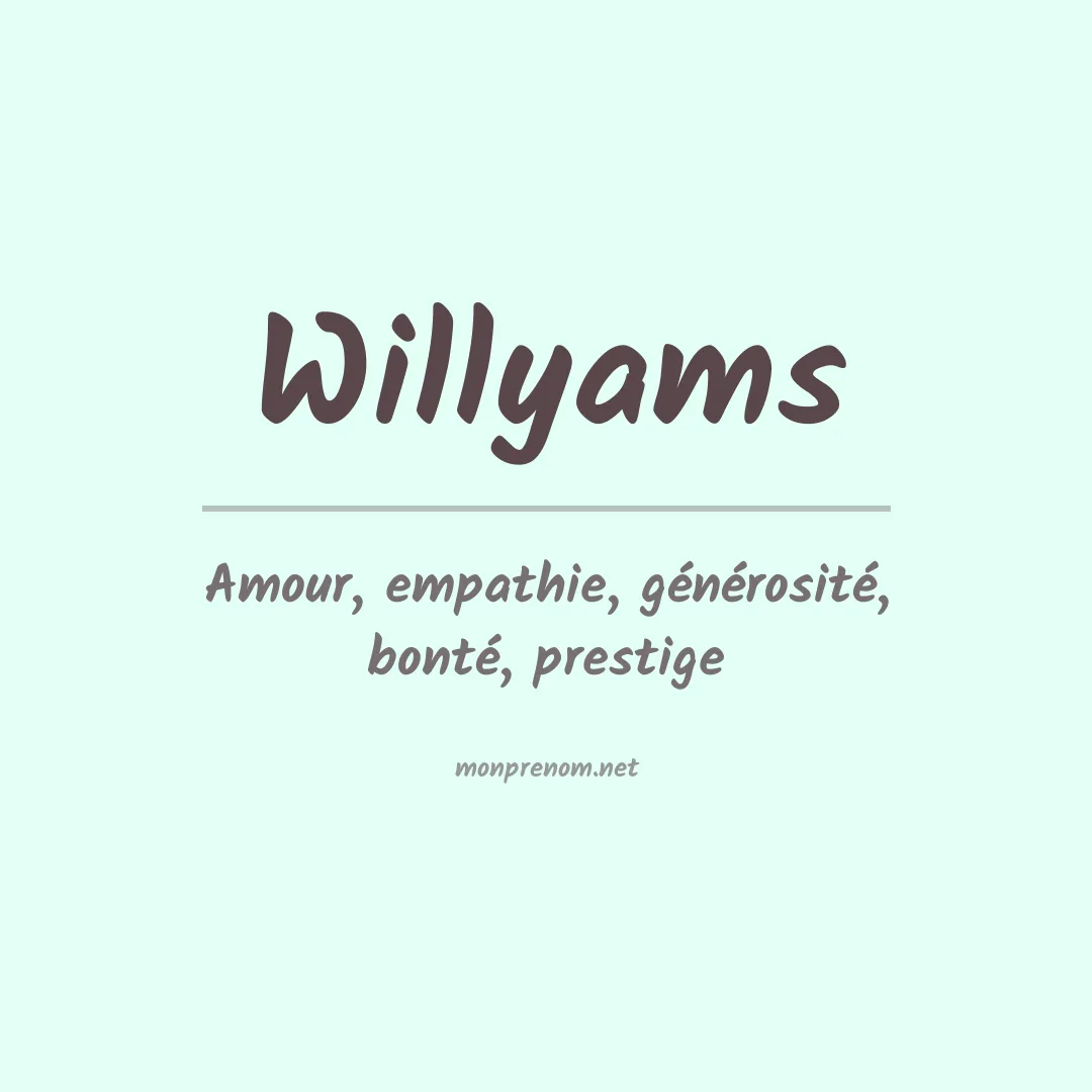 Signification du Prénom Willyams