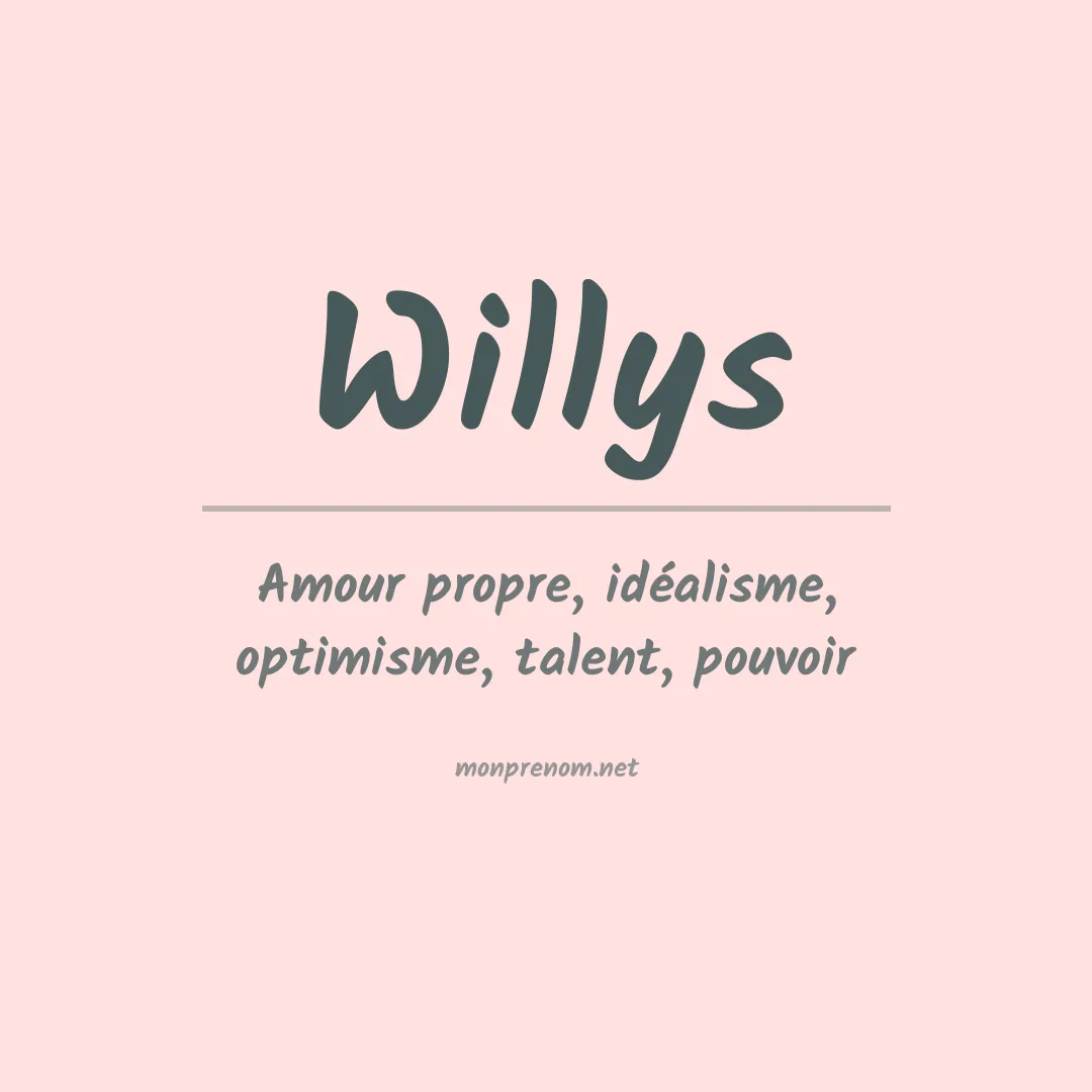 Signification du Prénom Willys