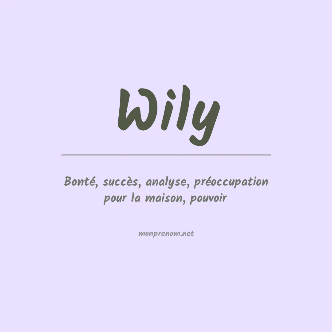 Signification du Prénom Wily