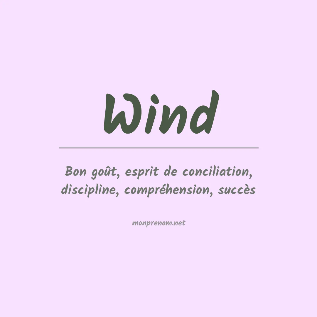 Signification du Prénom Wind