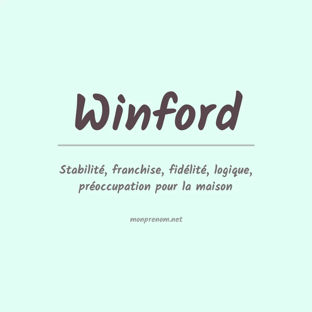 Signification du Prénom Winford