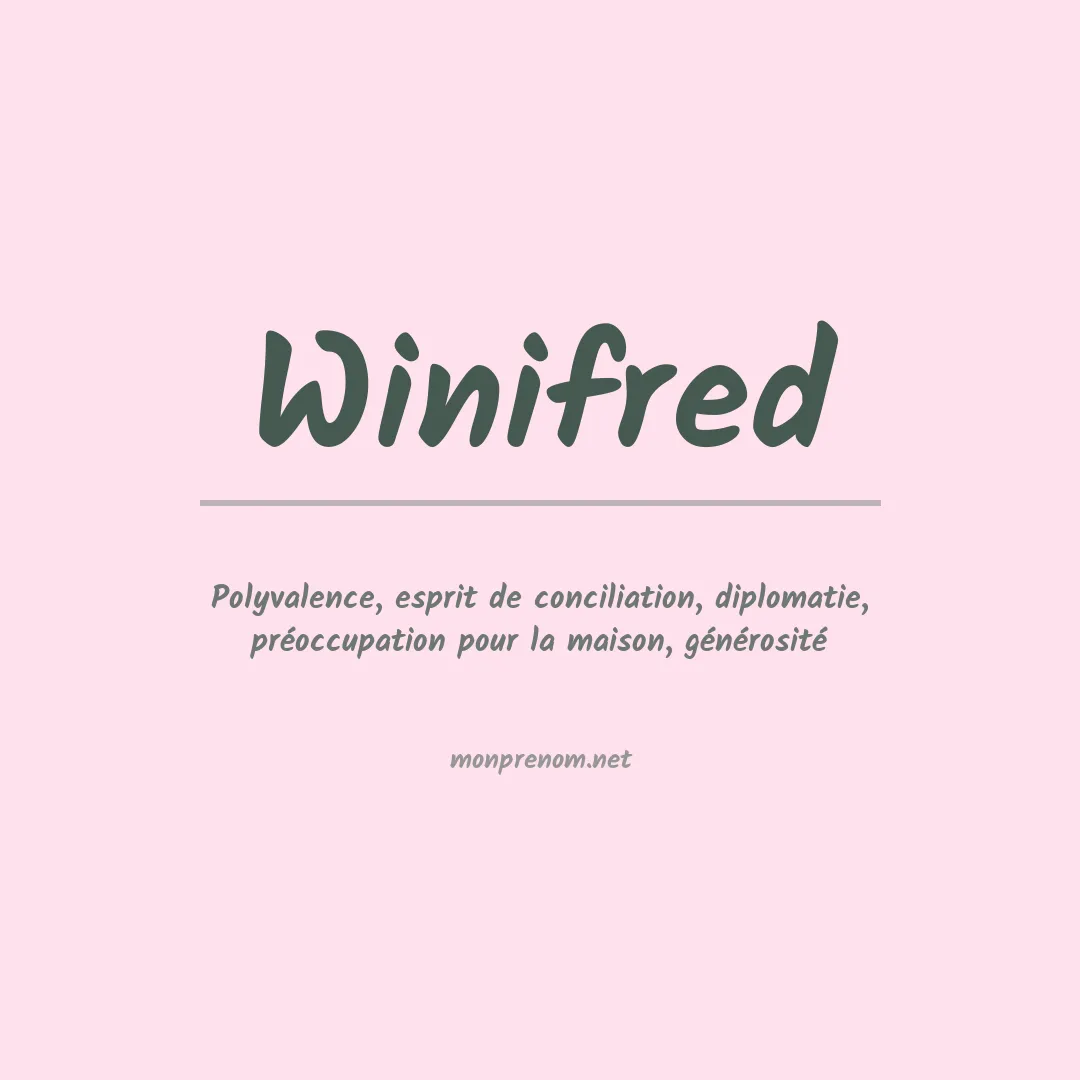 Signification du Prénom Winifred