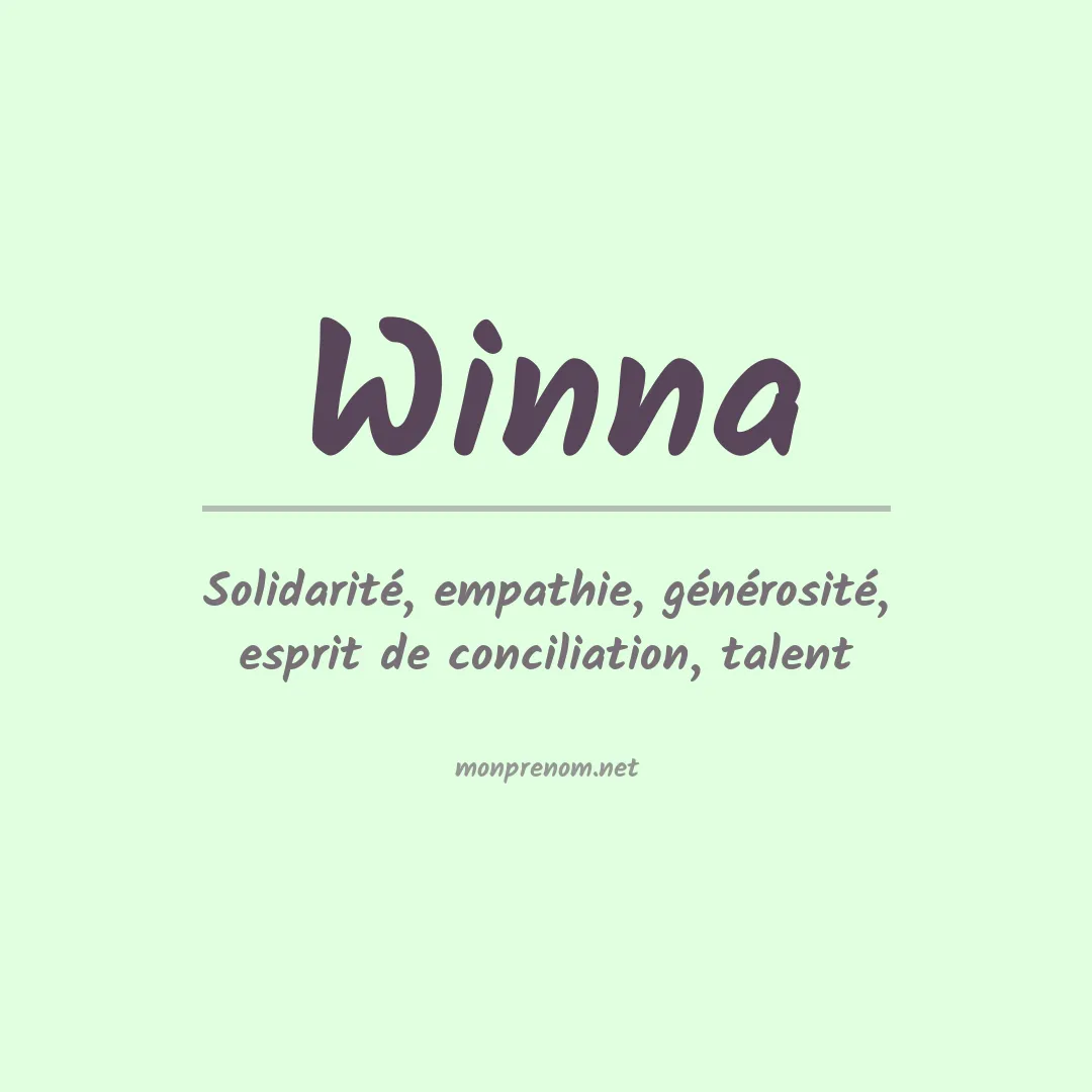 Signification du Prénom Winna Signification du Prénom Winna