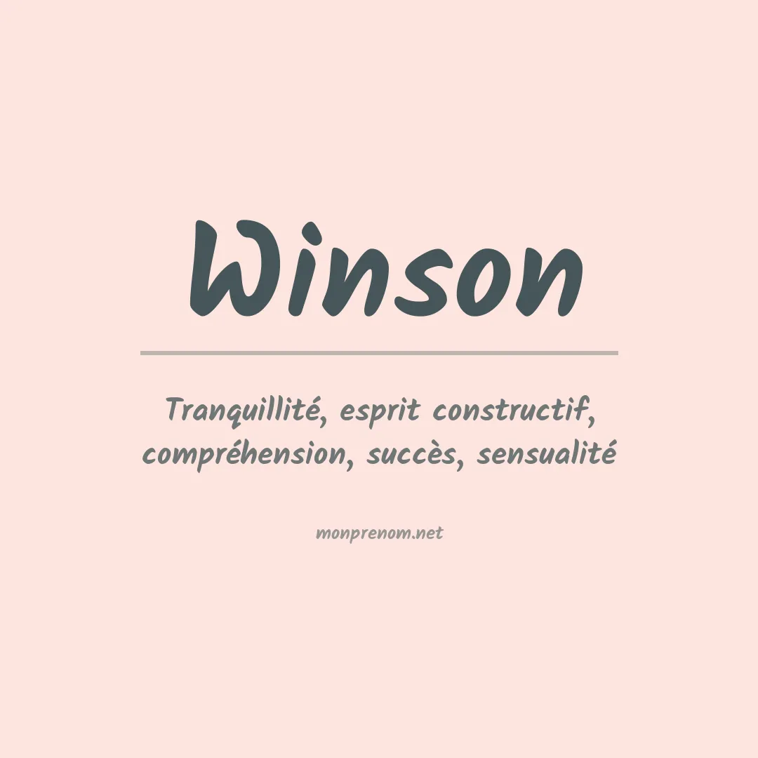 Signification du Prénom Winson