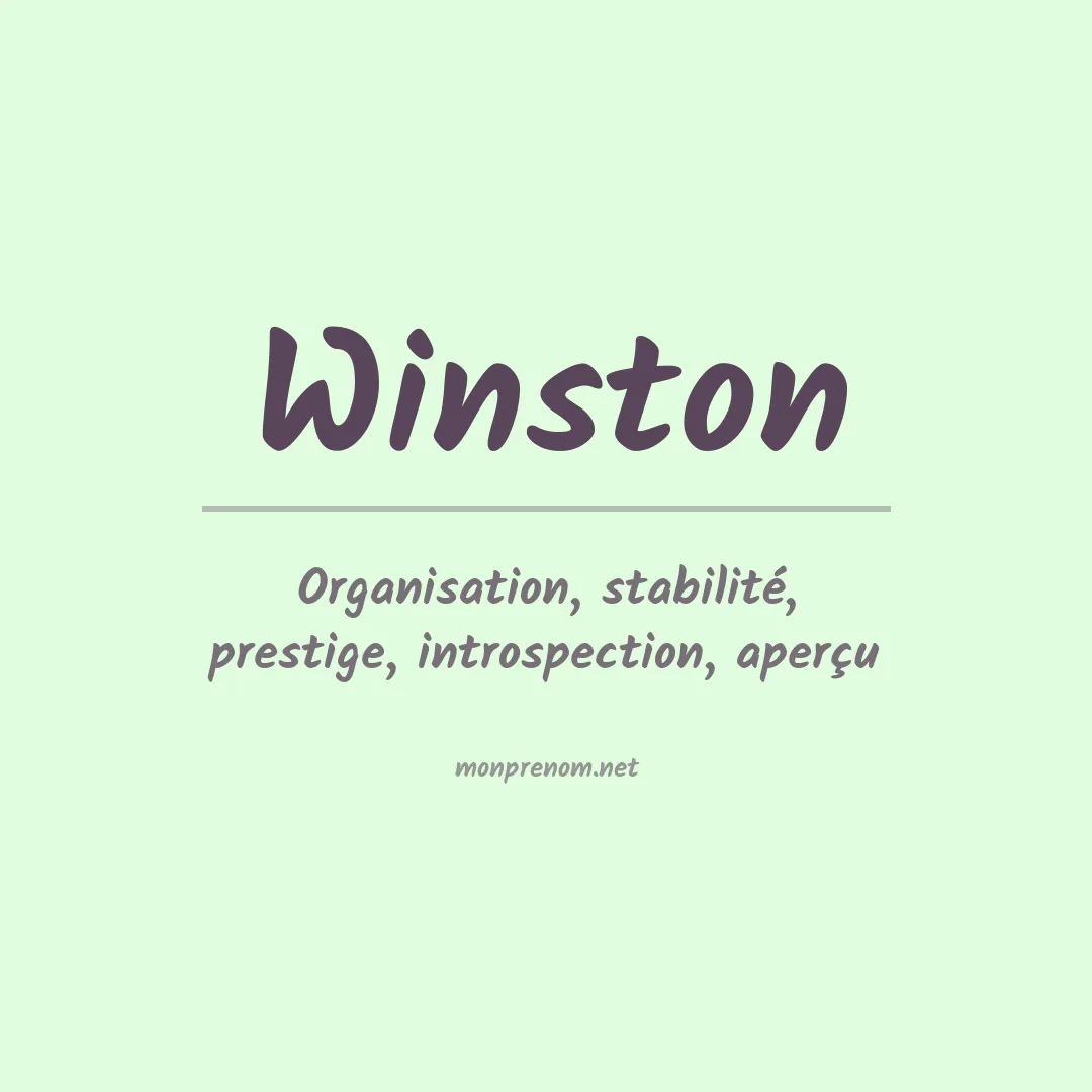 Signification du Prénom Winston