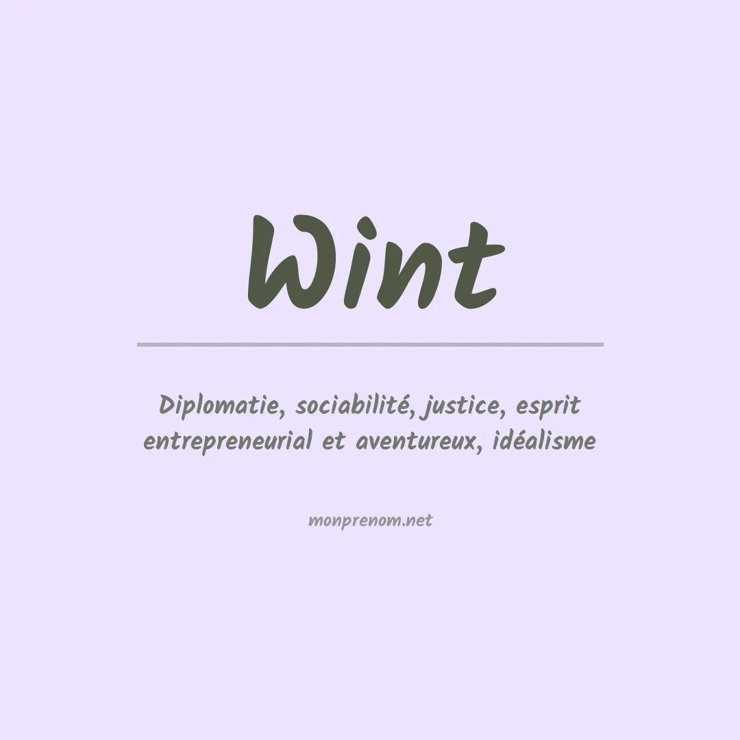 Signification du Prénom Wint