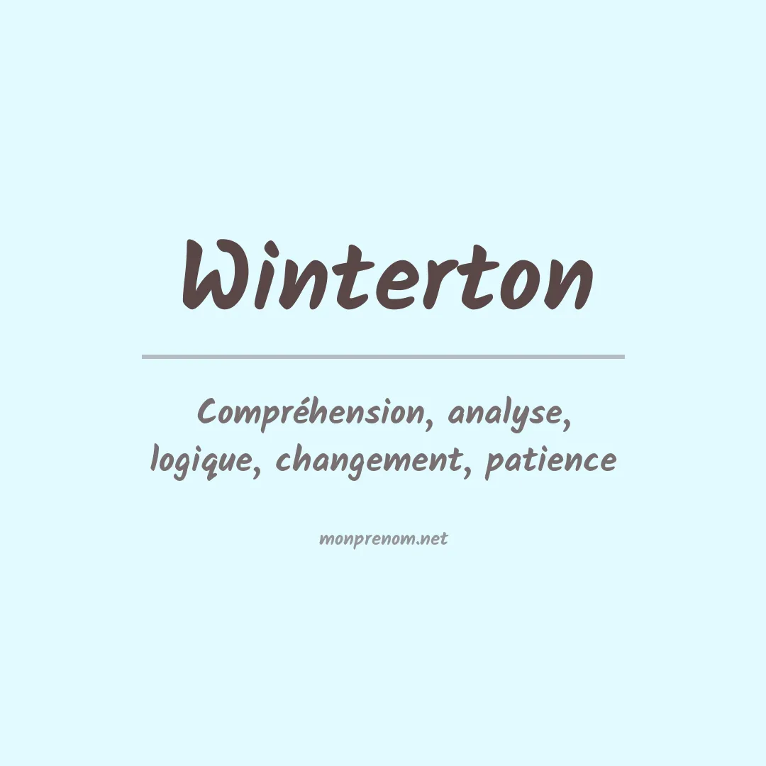 Signification du Prénom Winterton