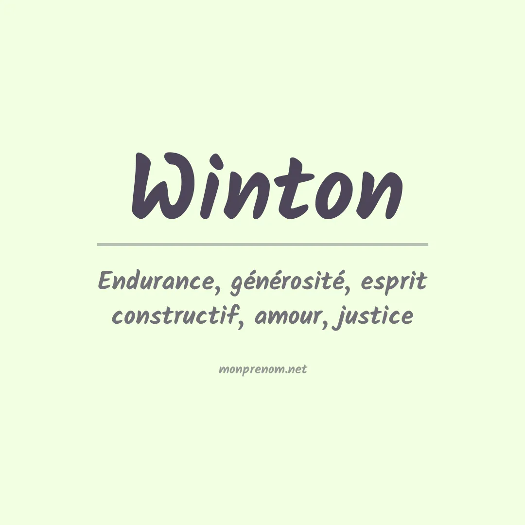 Signification du Prénom Winton