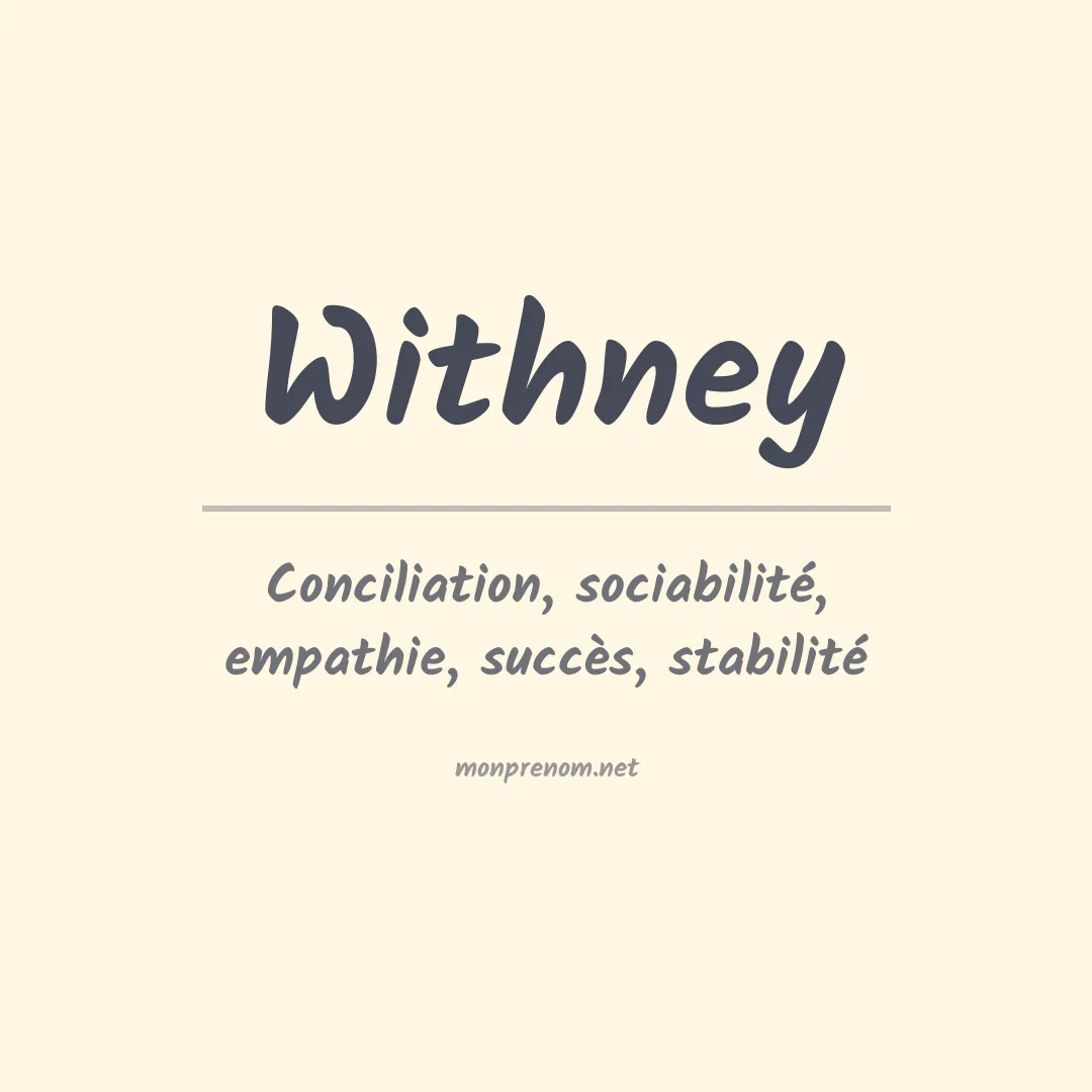 Signification du Prénom Withney