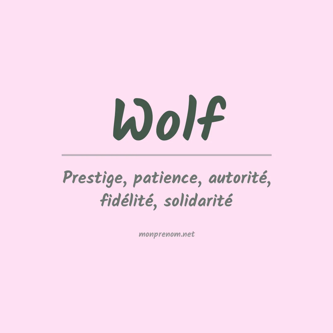 Signification du Prénom Wolf