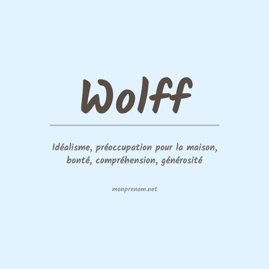 Signification du Prénom Wolff