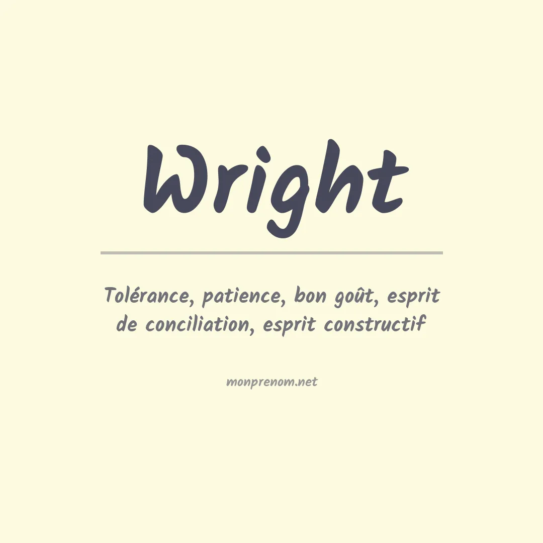 Signification du Prénom Wright