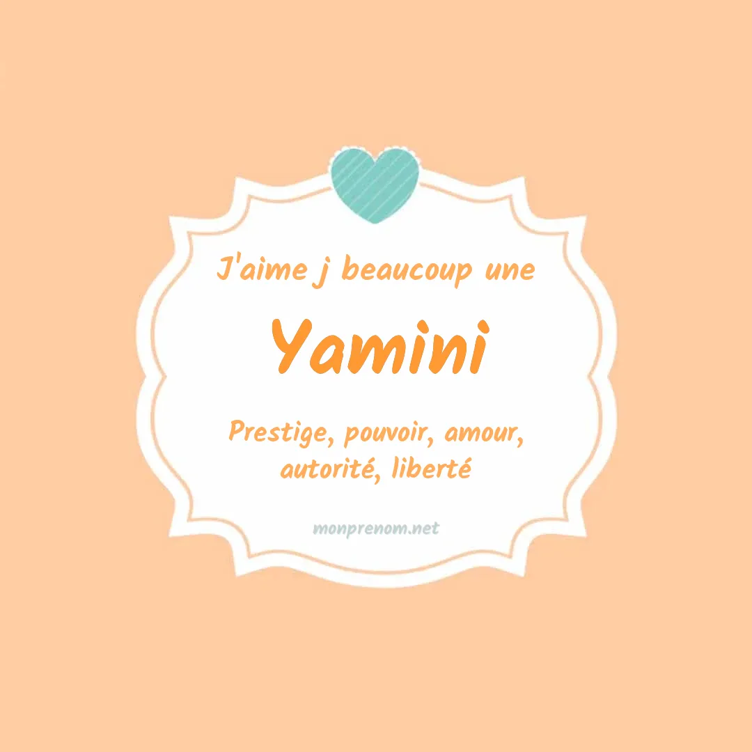 j'aime beaucoup Yamini