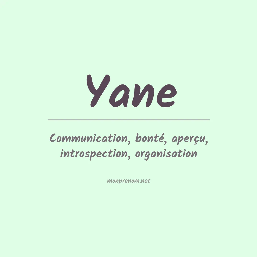 Signification du Prénom Yane