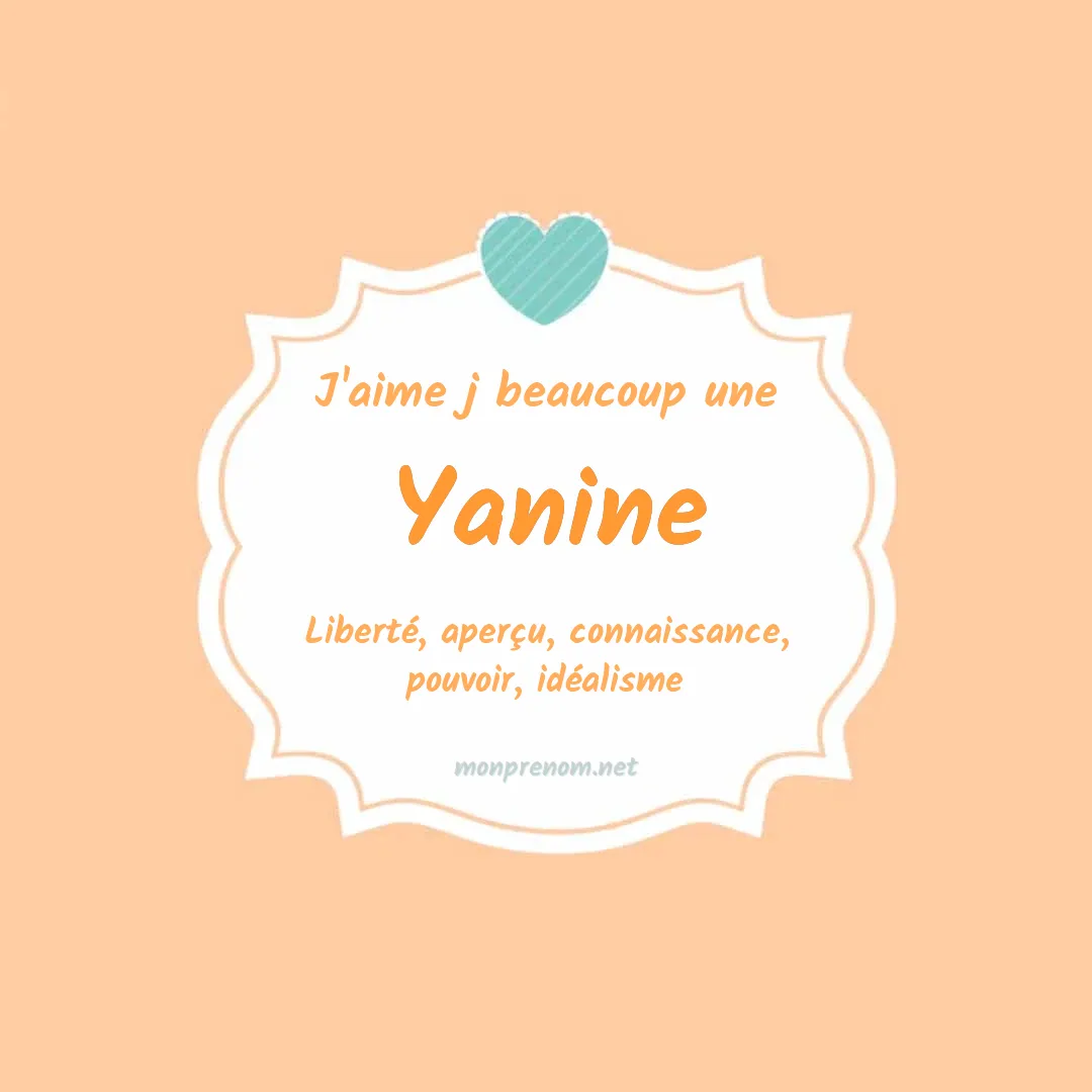 j'aime beaucoup Yanine