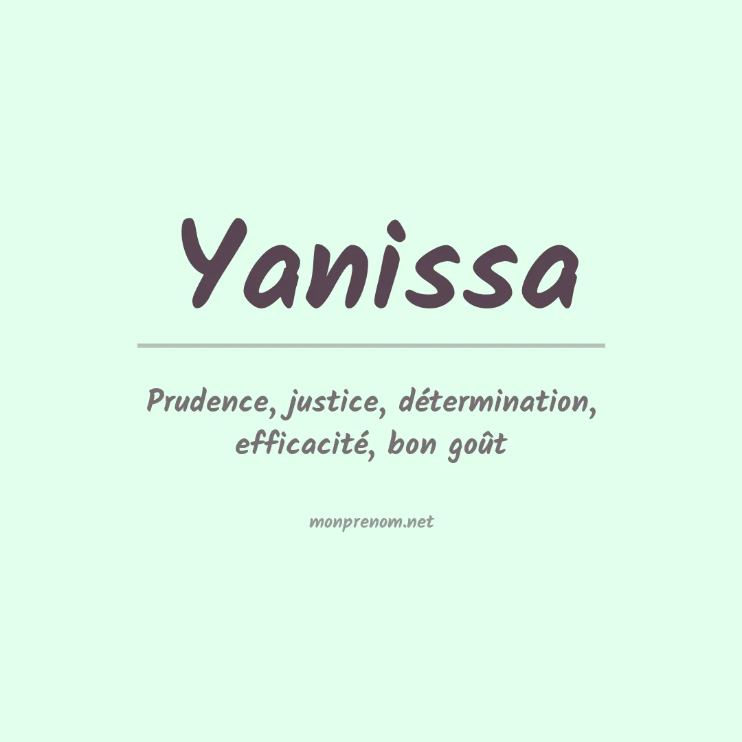 Signification du Prénom Yanissa Signification du Prénom Yanissa