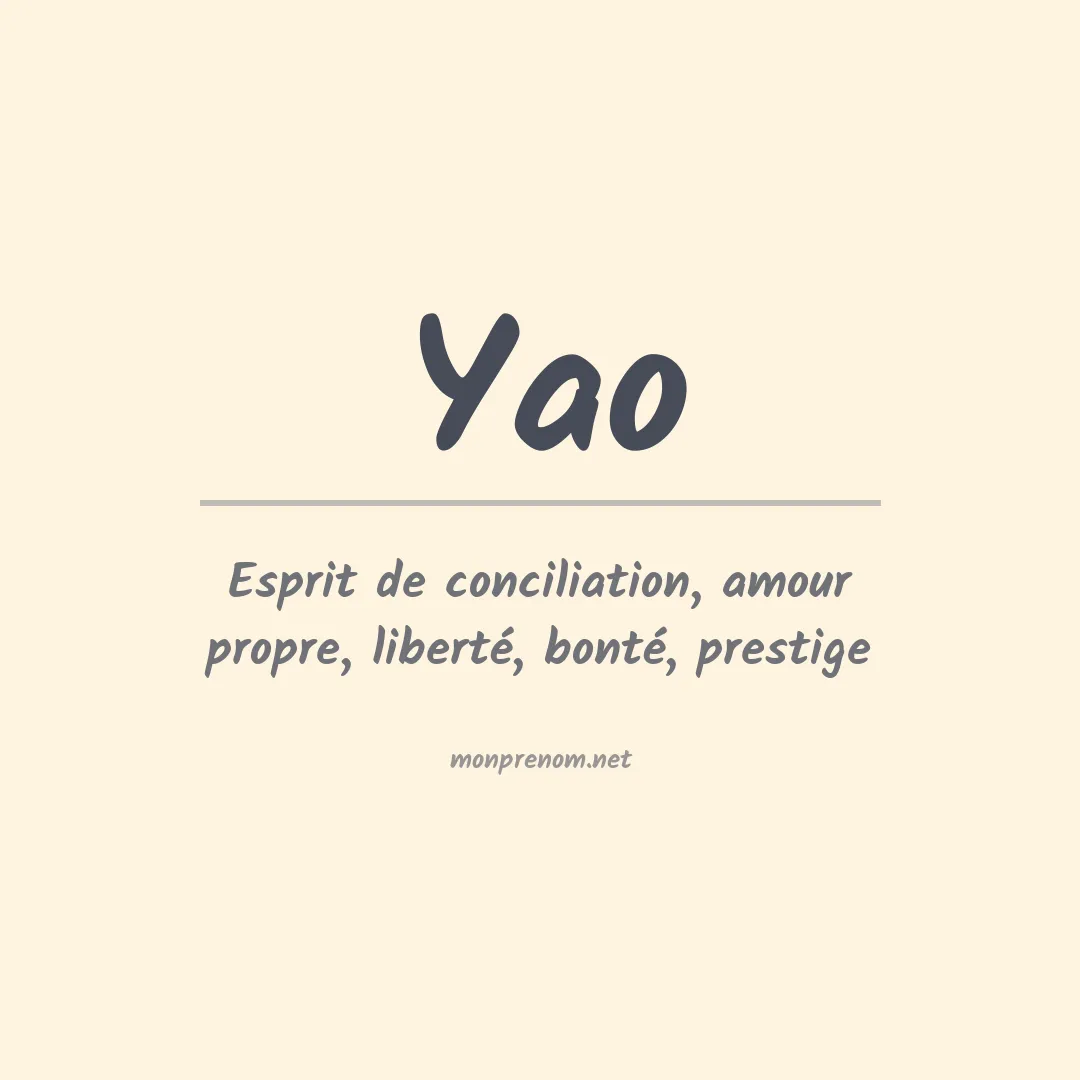 Signification du Prénom Yao