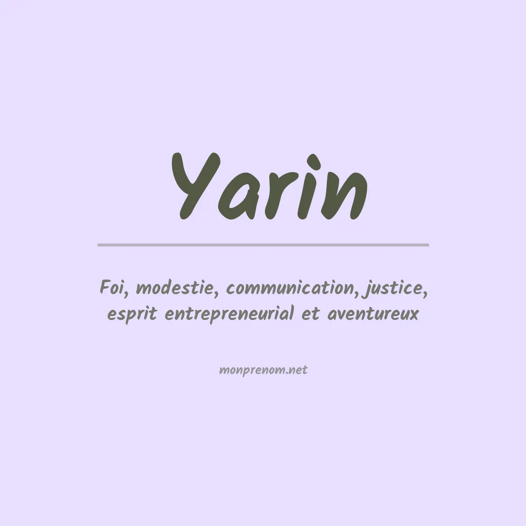 Signification du Prénom Yarin