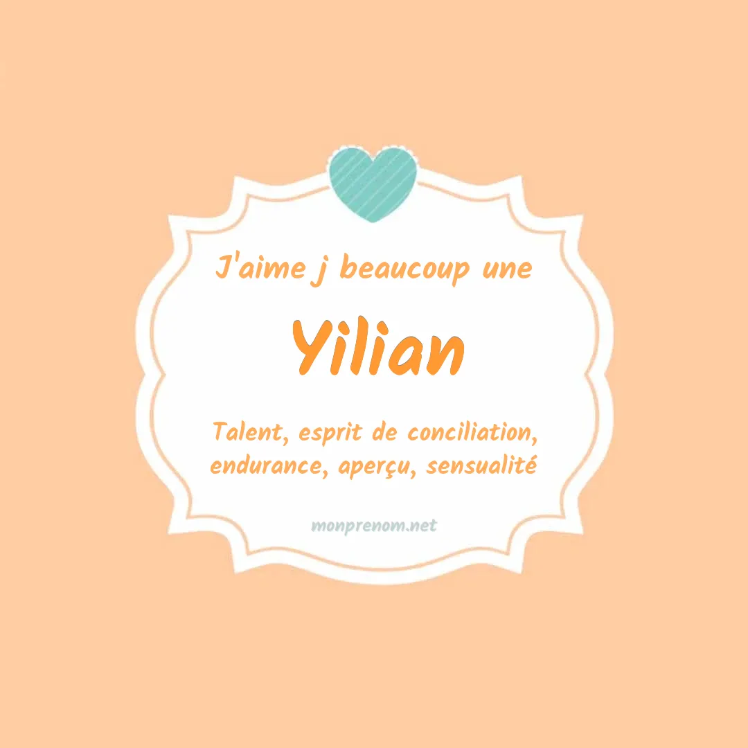 j'aime beaucoup Yilian
