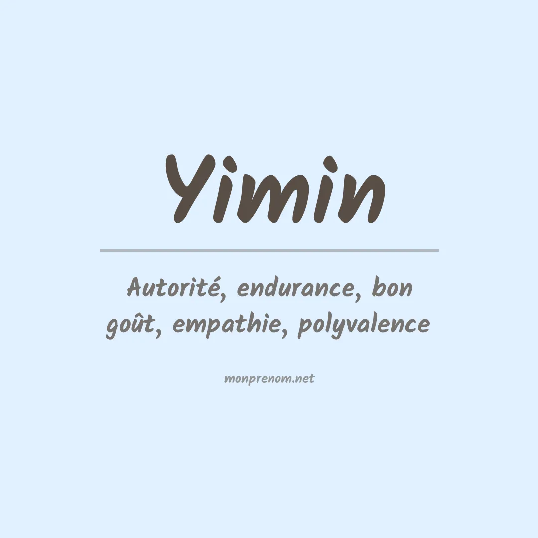 Signification du Prénom Yimin Signification du Prénom Yimin