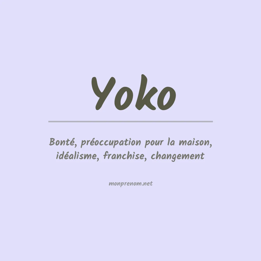 Signification du Prénom Yoko