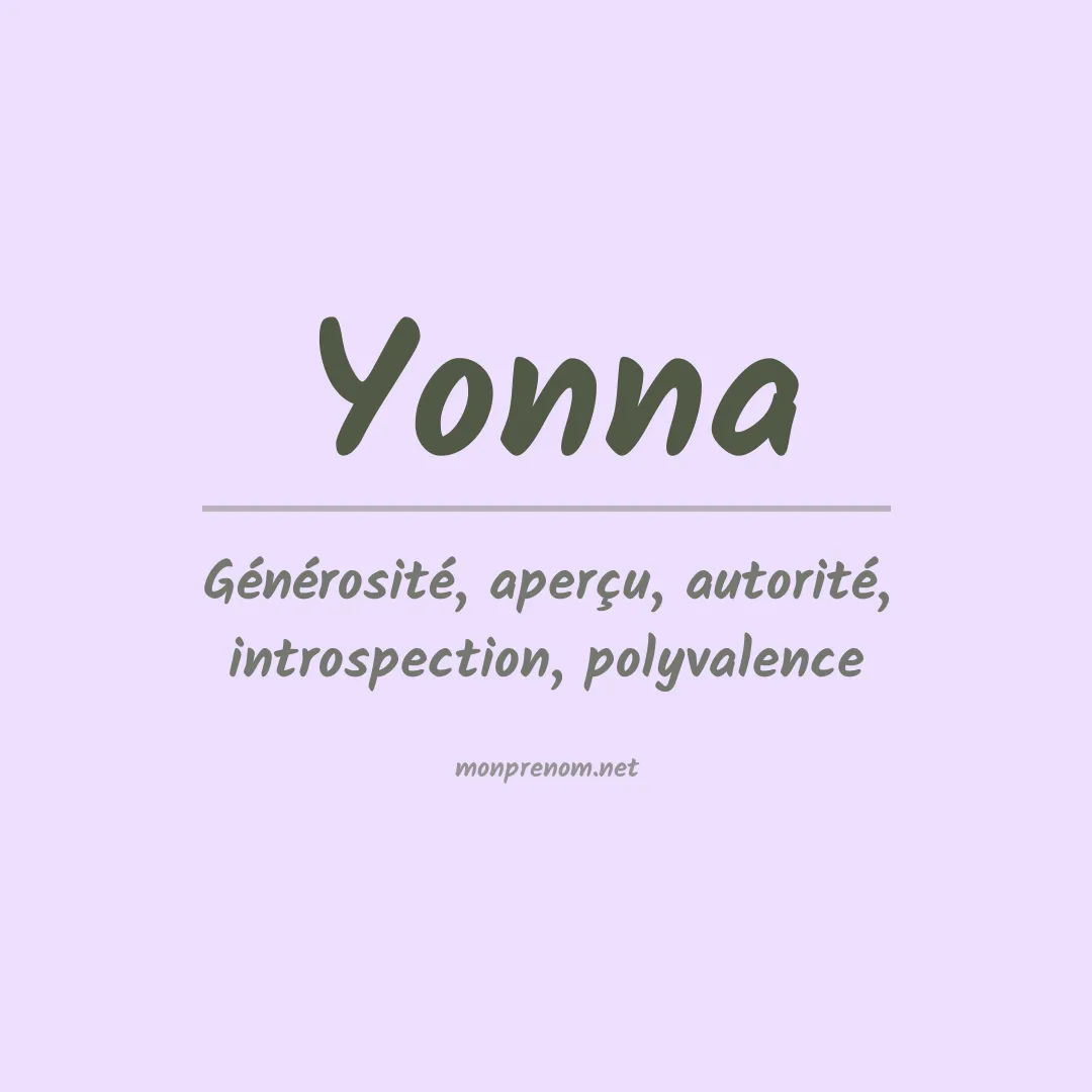 Signification du Prénom Yonna