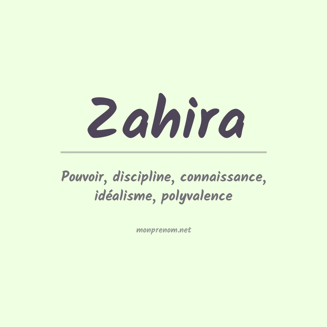 Signification du Prénom Zahira