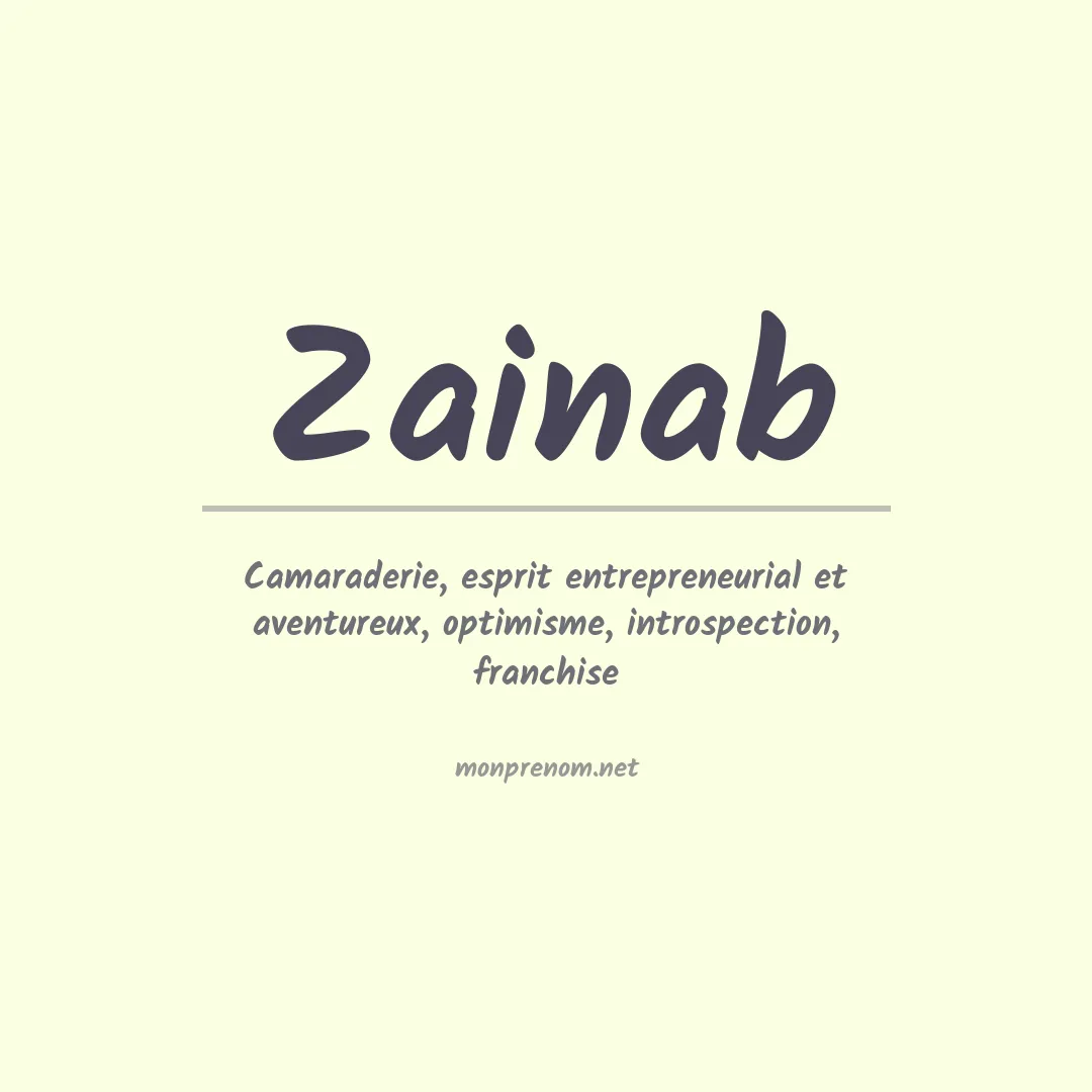 Signification du Prénom Zainab