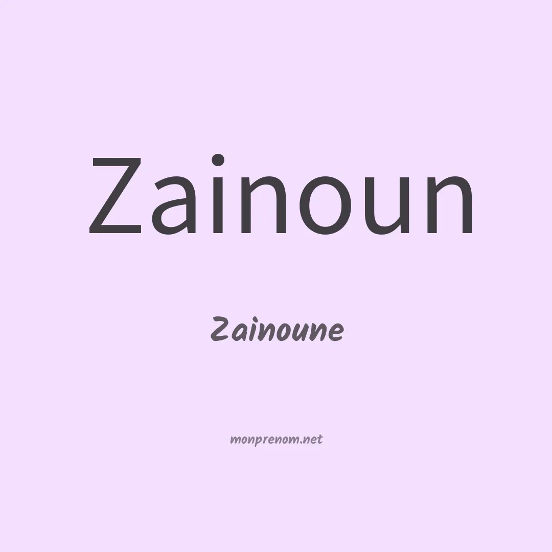 Zainoune en chino