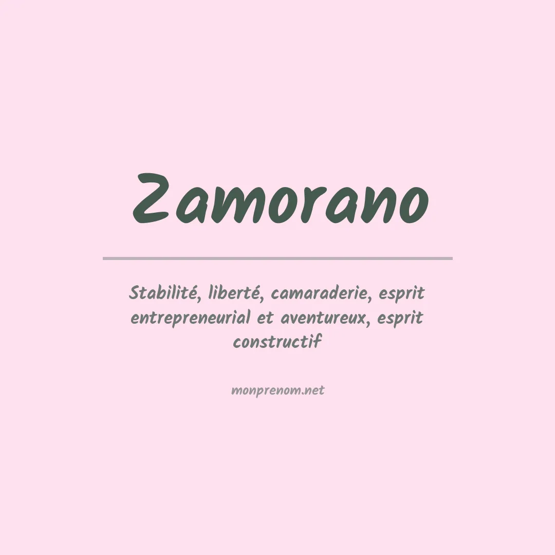 Signification du Prénom Zamorano