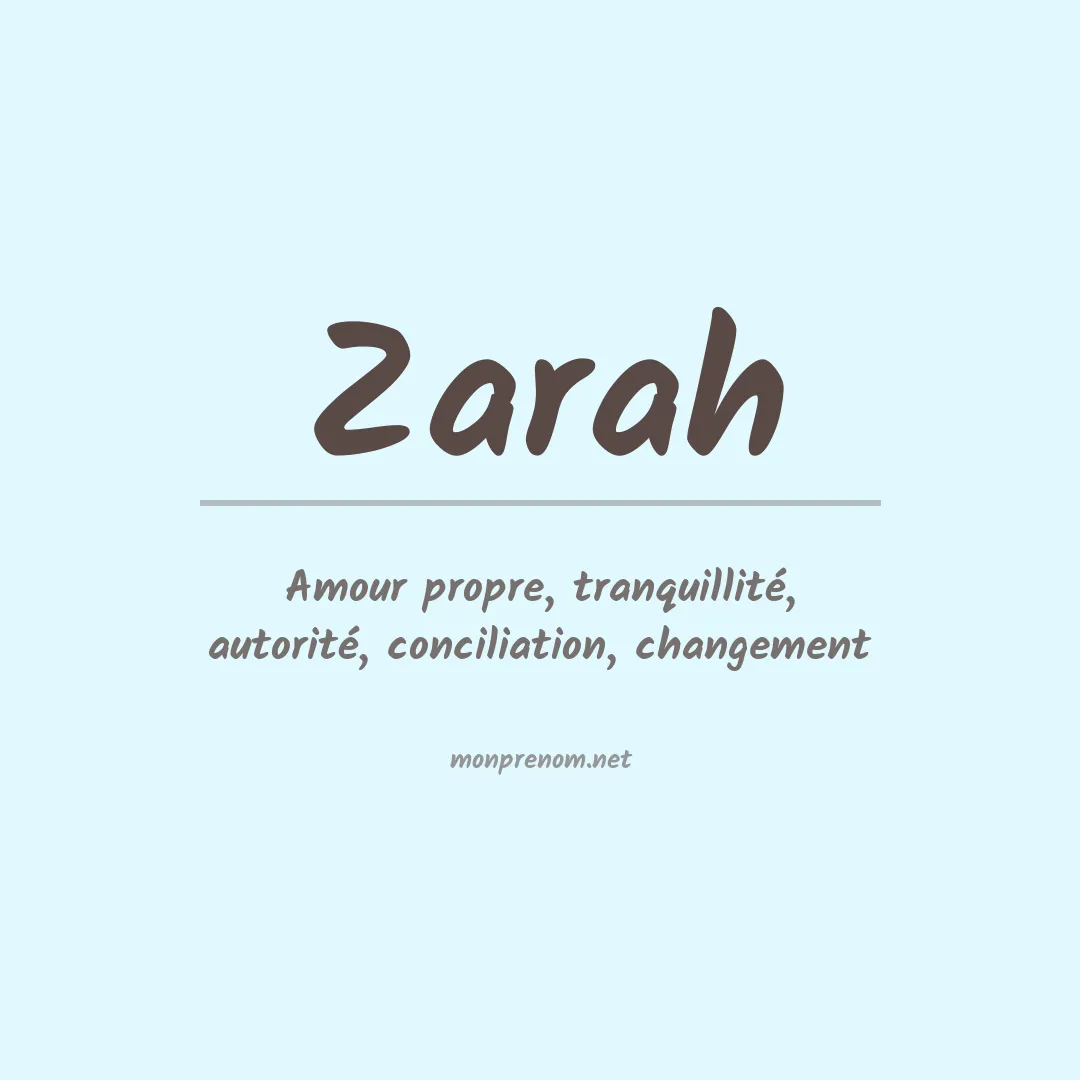 Signification du Prénom Zarah