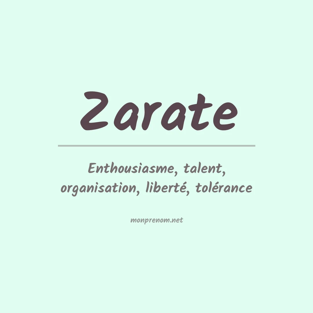 Signification du Prénom Zarate