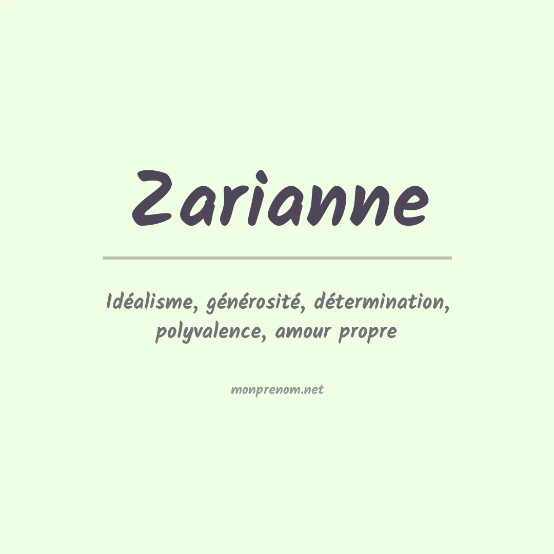 Signification du Prénom Zarianne Signification du Prénom Zarianne