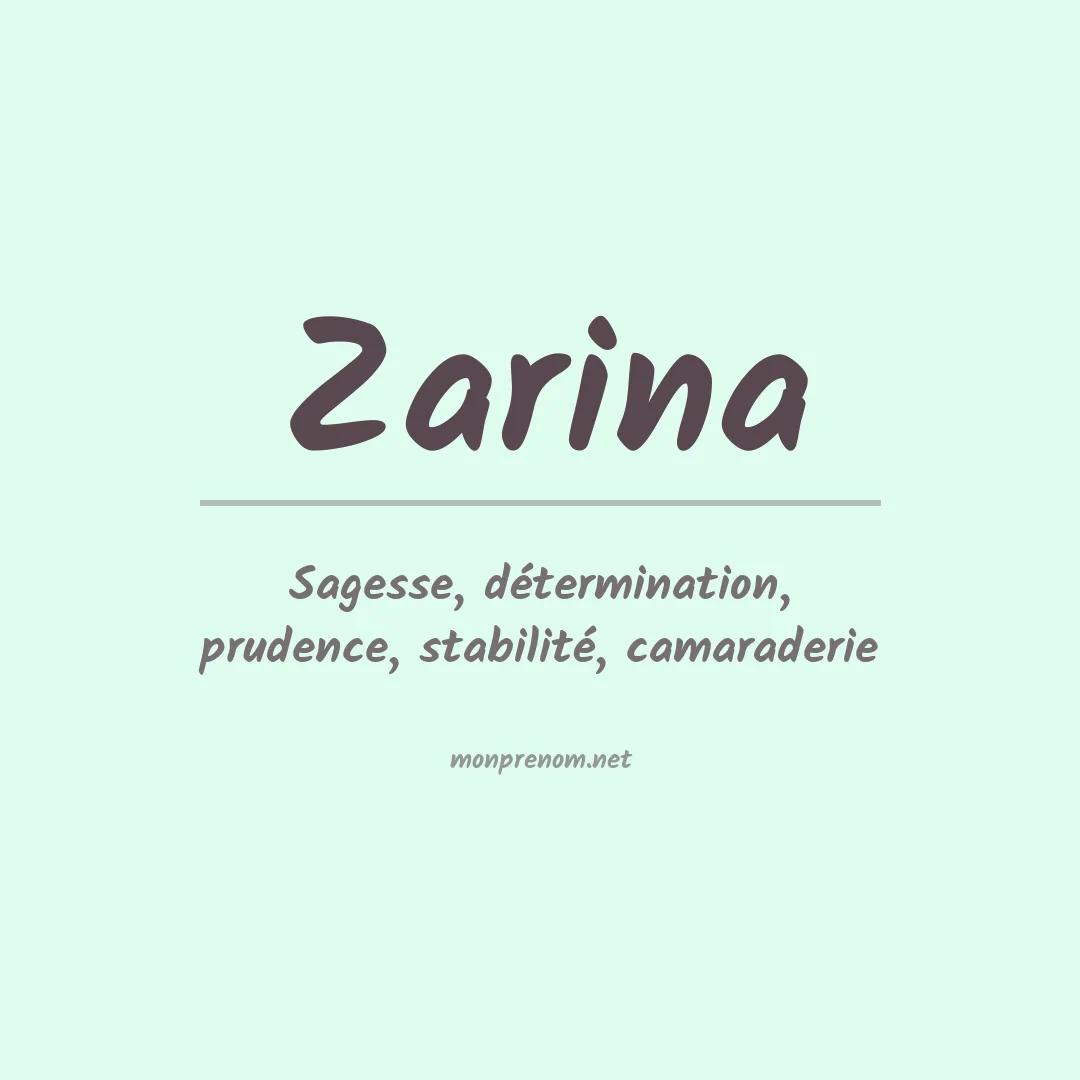 Signification du Prénom Zarina