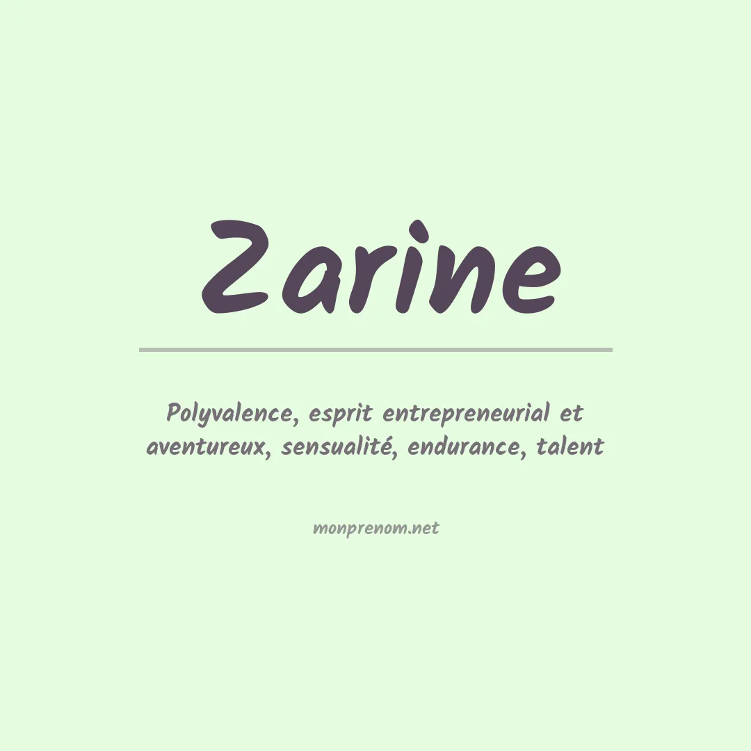 Signification du Prénom Zarine Signification du Prénom Zarine