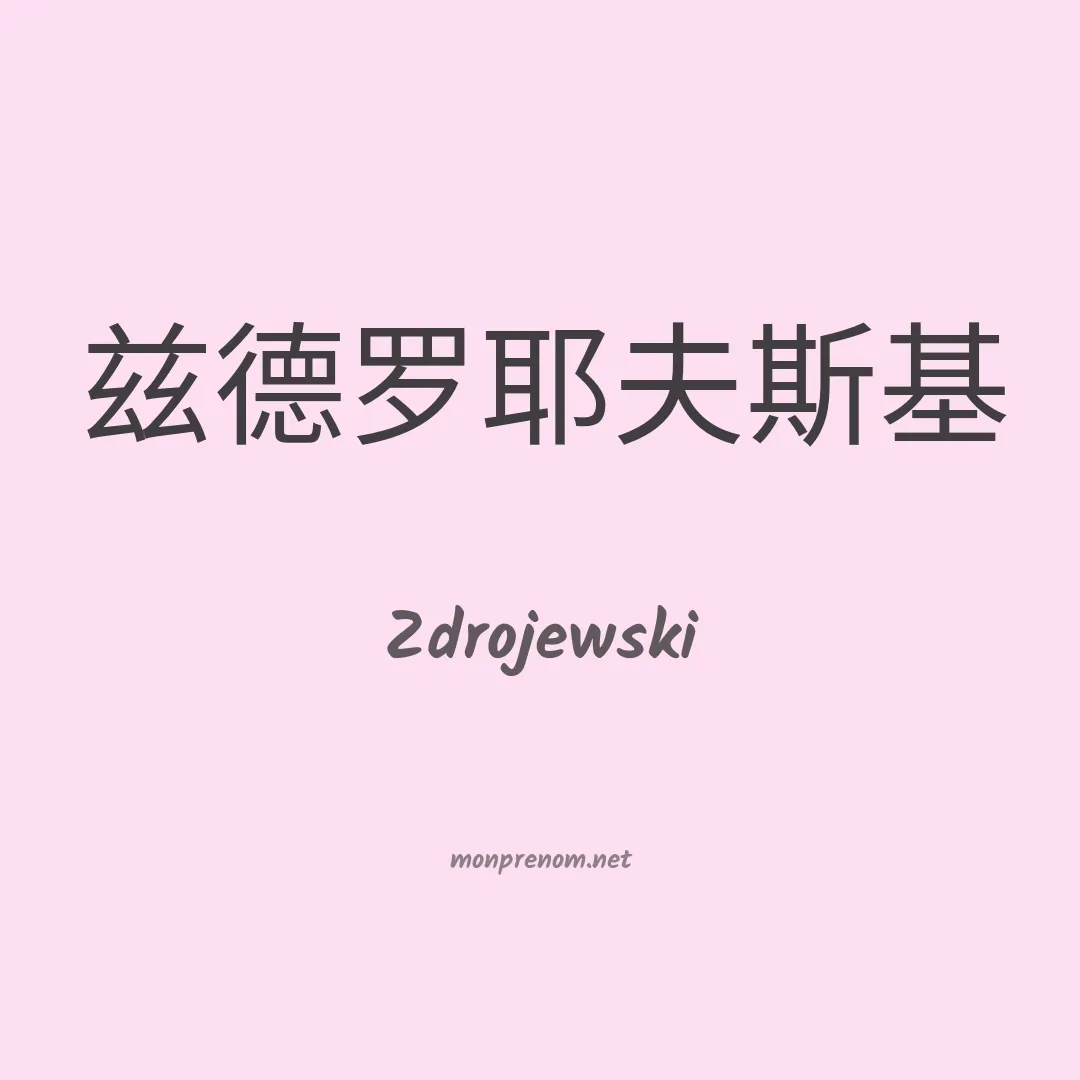 Zdrojewski en chino