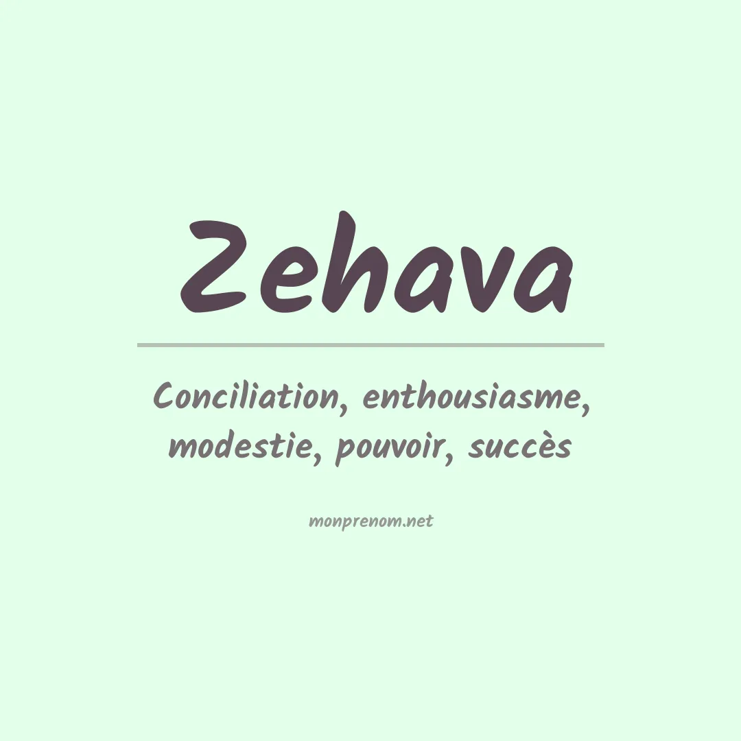 Signification du Prénom Zehava