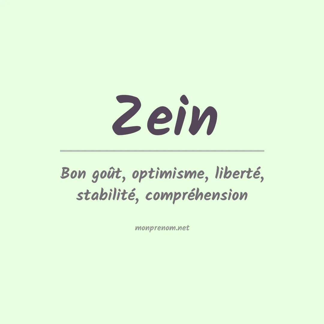 Signification du Prénom Zein Signification du Prénom Zein