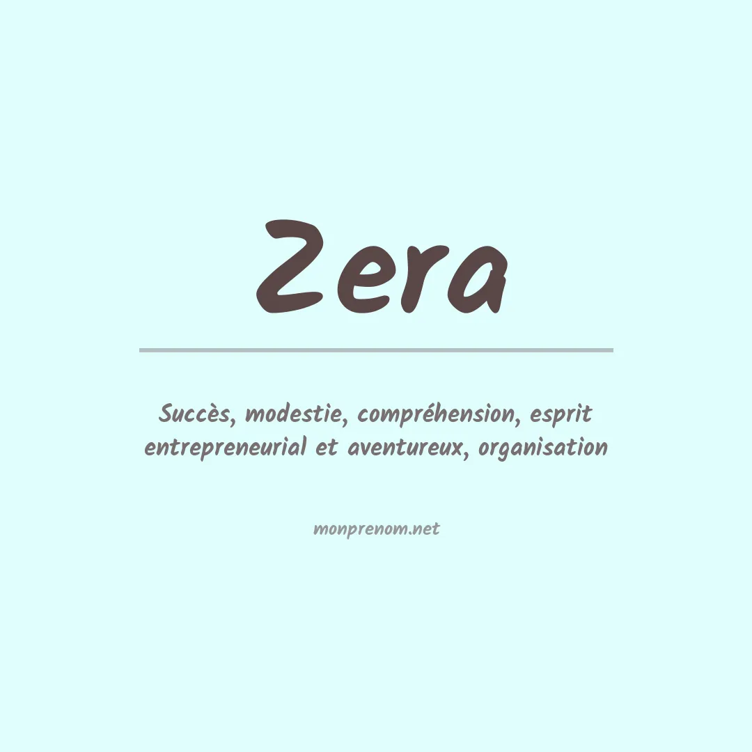 Signification du Prénom Zera