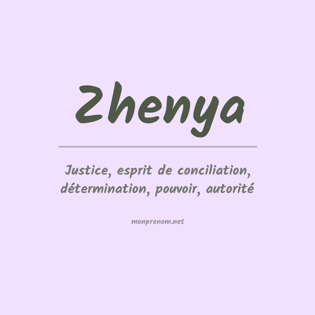 Signification du Prénom Zhenya