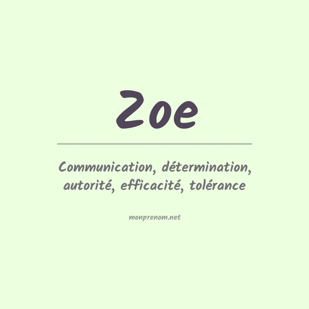 Signification du Prénom Zoe