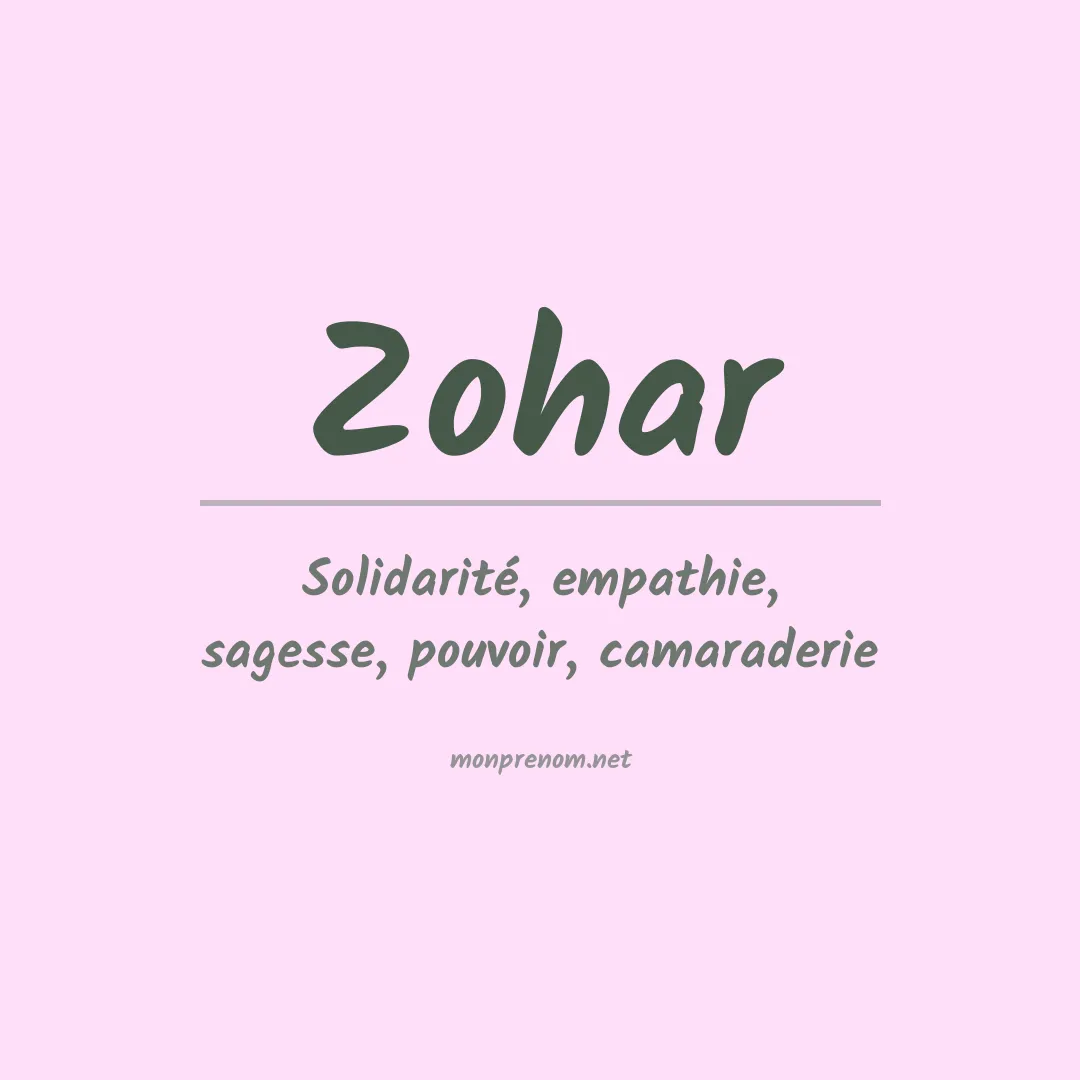 Signification du Prénom Zohar Signification du Prénom Zohar